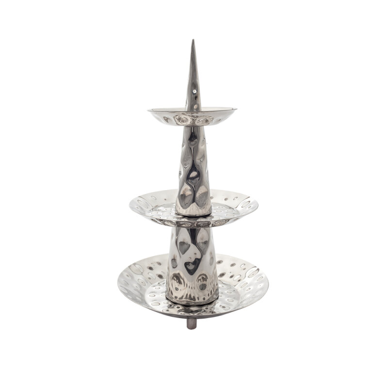 1631 Paslanmaz Sunum Stand Üç Katlı 16x26x33.5 cm - 1
