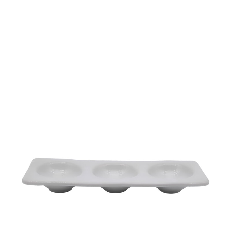 Tulu Porselen 30X20 cm 3 Aşamalı Kayık Tabak Krem DR30MT00 - 1