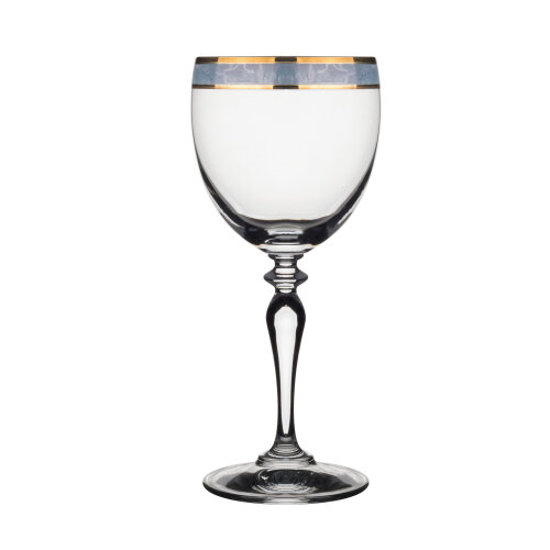 44085 Paşabahçe Elegance Kadeh Mavi Bantlı Yaldızlı 270 cc - PAŞABAHÇE