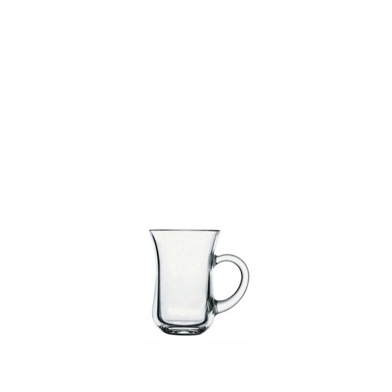 55411 Paşabahçe Lina Desenli Kulplu Çay Bardağı 145 cc - 1