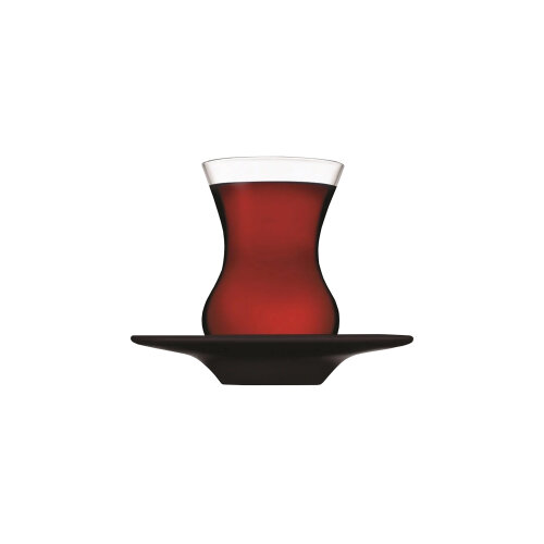 95438 Paşabahçe F&D Siyah Tabaklı Çay Takımı - PAŞABAHÇE