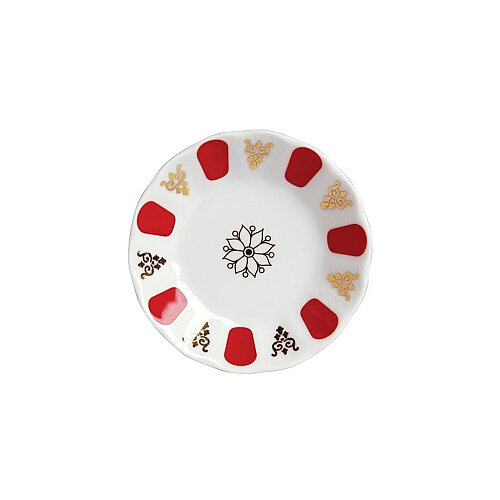 Tulu Acem Çay Tabağı 11 Cm-Kırmızı Çizgili - TULU PORSELEN