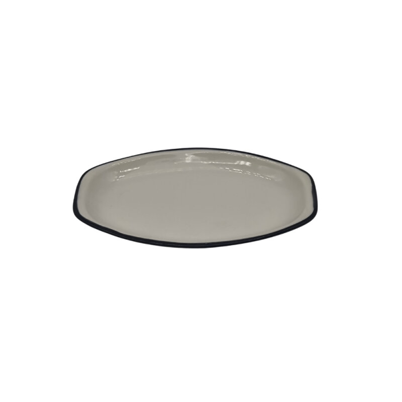 Zest Porcelain Alis Kayık Tabak 15Cm -Riva Siyah - 1