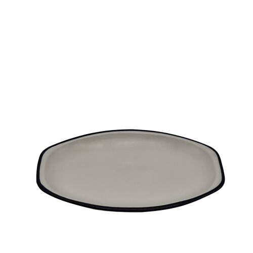 Zest Porcelain Alis Kayık Tabak 22 Cm-Riva Siyah - ZEST PORCELAIN