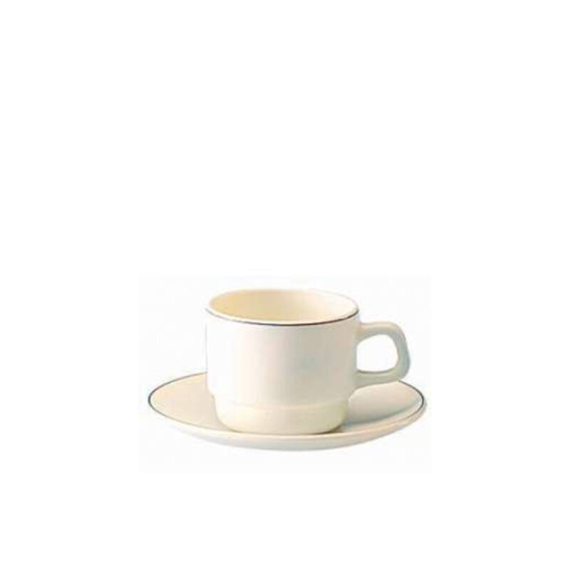 Arcoroc Krem Çizgili Çay Fincanı Tabağı 160 mm - 1