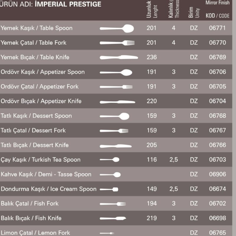 Aryıldız İmperial Tatlı Bıçak 205 Mm - 2