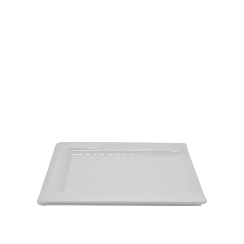 Beyaz Melamin Dik Dörtgen Sunum Tabak 32X20 Cm - 1