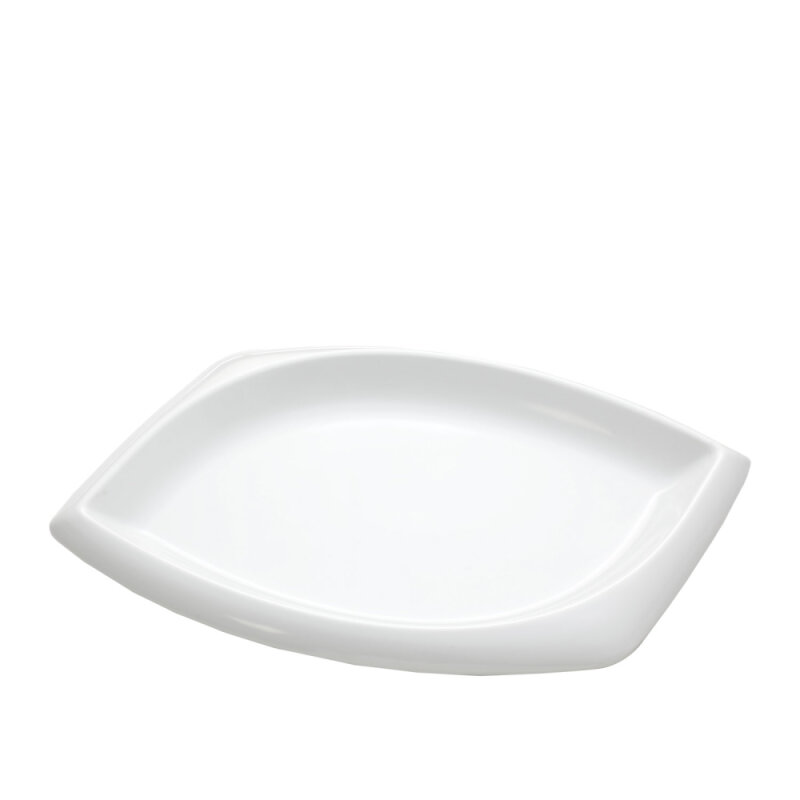 Beyaz Melamin Dıamond Sunum Tabak 30X19 Cm - 1