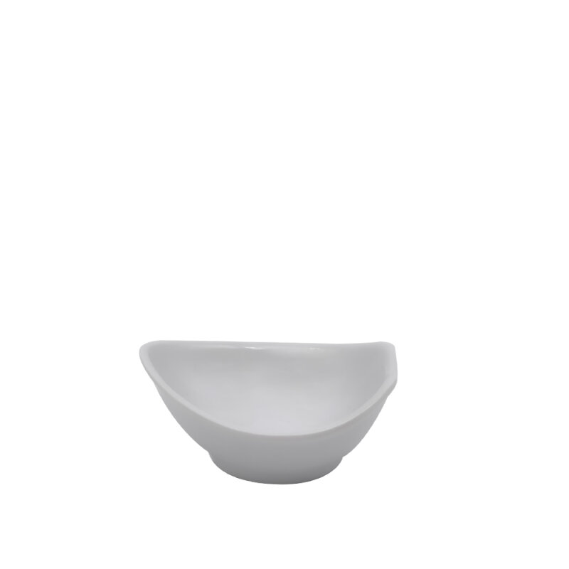 Beyaz Melamin Minimal Çiçek Kase 7X9 Cm - 1