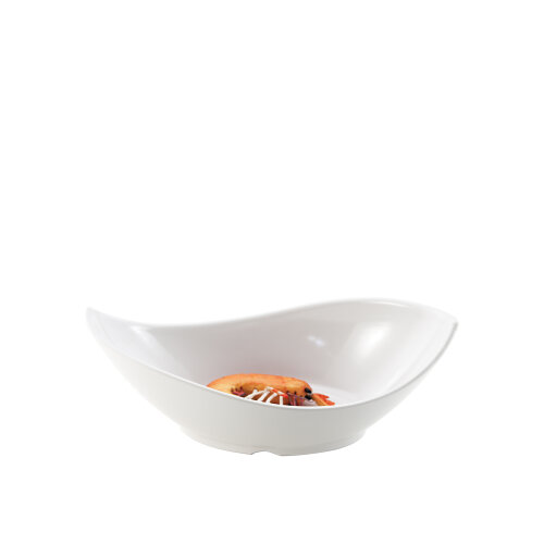 Beyaz Melamin Oval Dalga Kase 32X17,5 Cm - ULTRAFORM MELAMİN