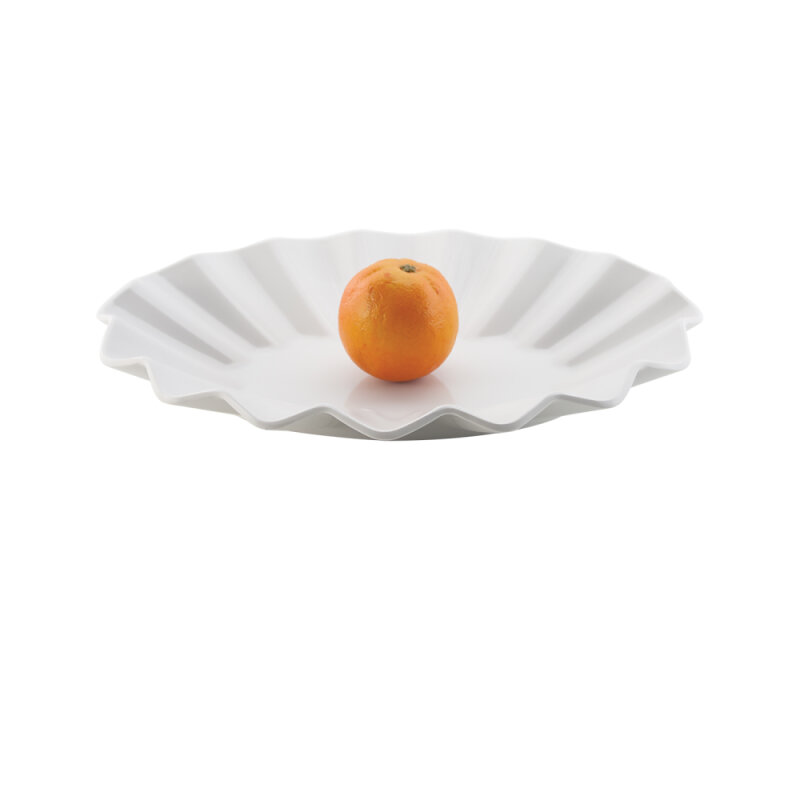 Beyaz Melamin Oval Manolya Tabak 34,5X26 Cm - 1