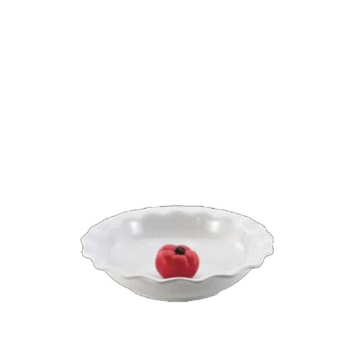 Beyaz Melamin Yuvarlak Açık Büfe Kabı 35 Cm - ULTRAFORM MELAMİN