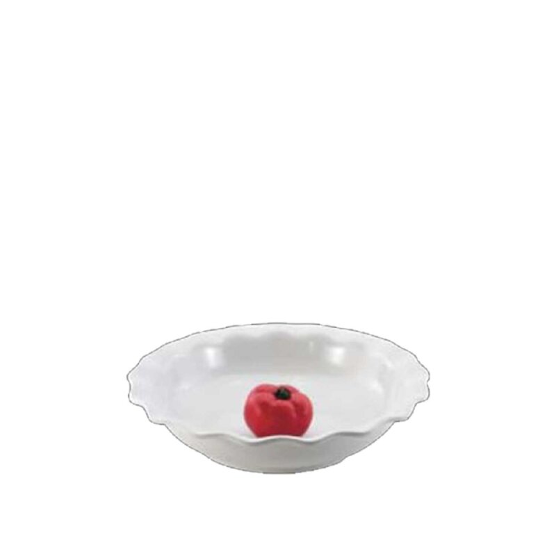 Beyaz Melamin Yuvarlak Açık Büfe Kabı 35 Cm - 1