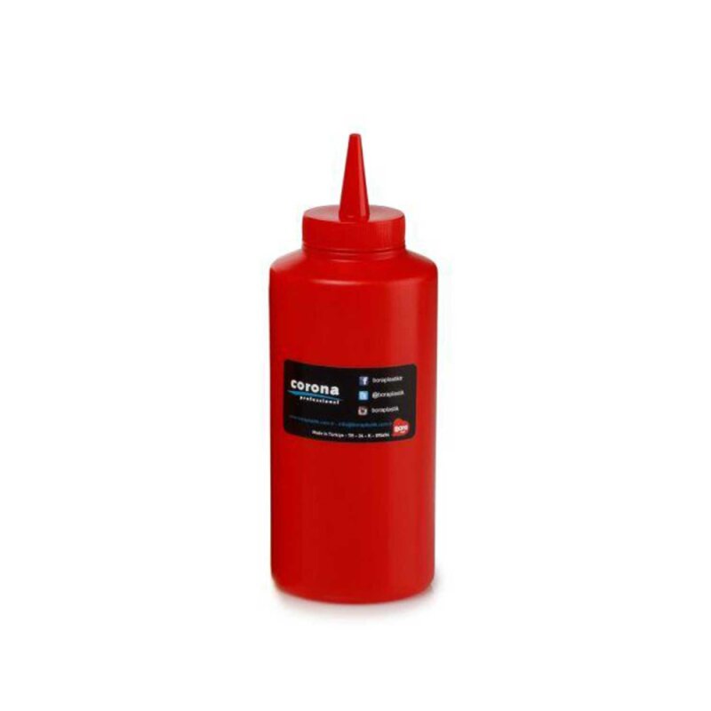 Bora PLastik Ketçap&Mayonez Şişe Kapaklı 420 Ml Kırmızı - 1