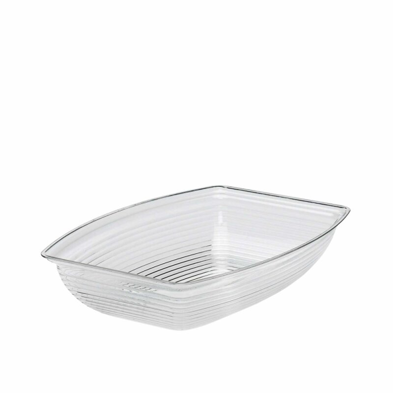 Cambro Polikarbon Çizgili Dikdörtgen Kase Şeffaf 370*273*9 mm RSB1014CW135 - 1