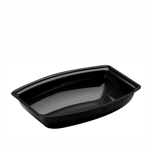 Cambro Polikarbon Çizgili Dikdörtgen Kase Siyah 370*273*90 mm RSB1014CW110 - CAMBRO