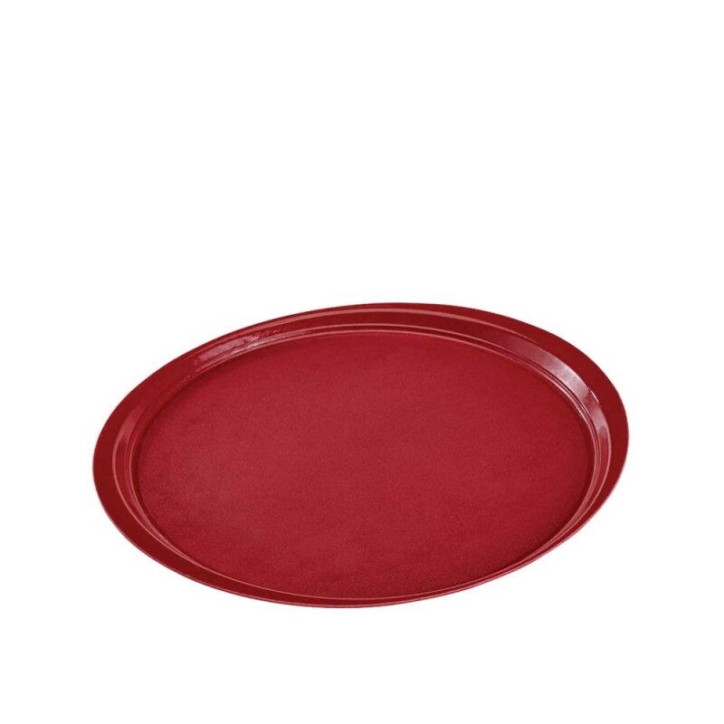 Cambro Camtread Burgundy Yuvarlak Kaymaz Tepsi Kırmızı 450 mm 1800CT522 - 1