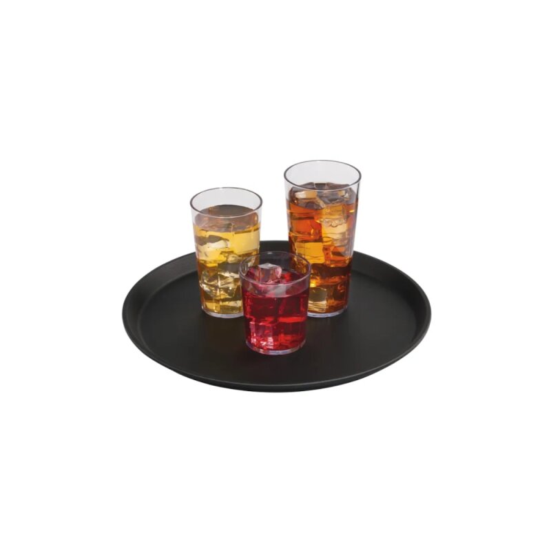 Cambro Camtread Yuvarlak Kaymaz Tepsi Siyah 450 mm 1800CT110 - 3