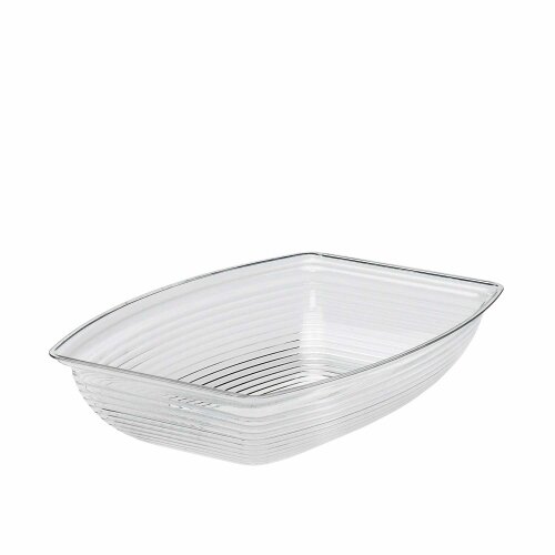 Cambro Polikarbon Çizgili Dikdörtgen Kase Şeffaf 492*362*12 mm RSB1419CW135 - CAMBRO