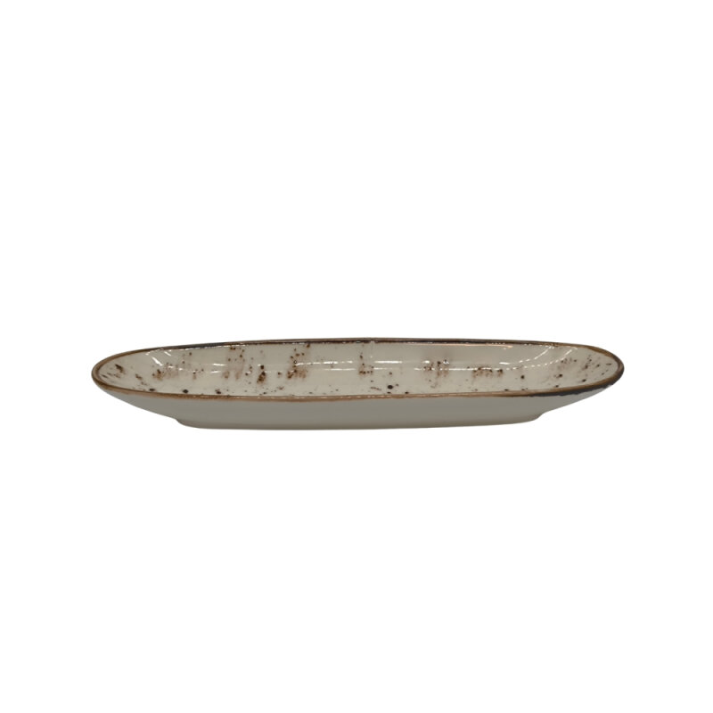 Zest Porcelain Ege Kayık Tabak 28X16 Cm-Paris Krem - 1
