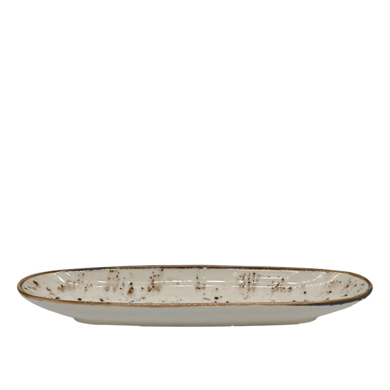 Zest Porcelain Ege Kayık Tabak 32 X 9,5 Cm-Paris Krem - 1