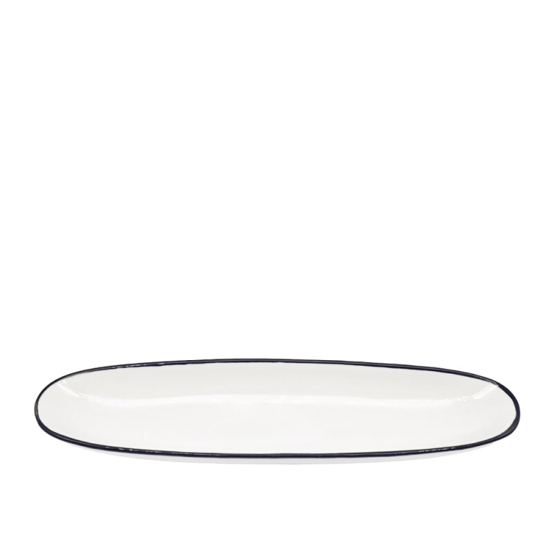 Zest Porcelain Ege Kayık Tabak 32X9,5Cm -Riva Siyah - 1