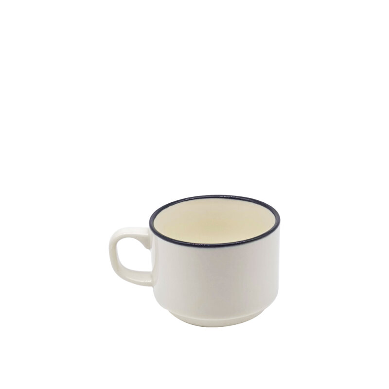 Zest Porcelain Flat Çay Fincanı 200Cc-Riva Siyah - 1
