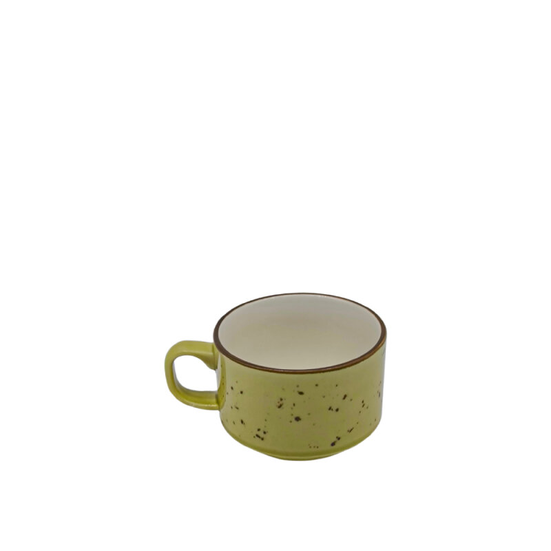 Tulu Porselen Flat Çay Fincanı - Reactıve 77 Yeşil FLT01CFR77 - 1