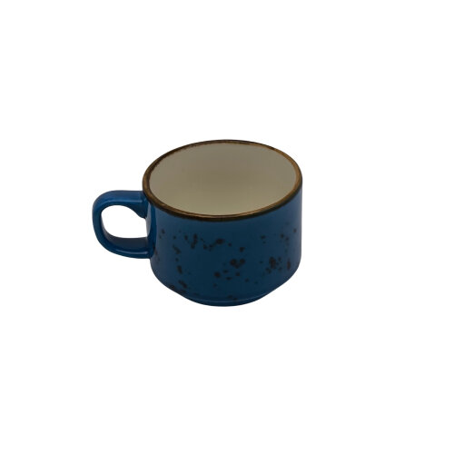 Zest Porcelain Flat Kahve Fincanı 90Cc -Paris Mavi - ZEST PORCELAIN