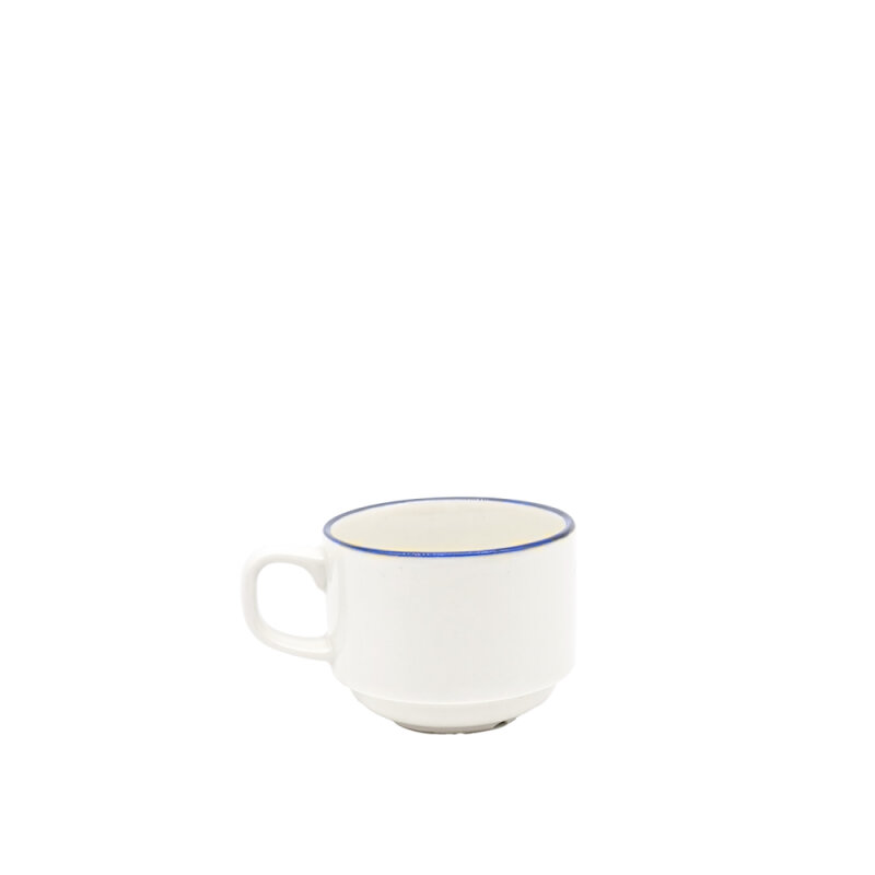 Zest Porcelain Flat Kahve Fincanı 90Cc -Riva Mavi - 1