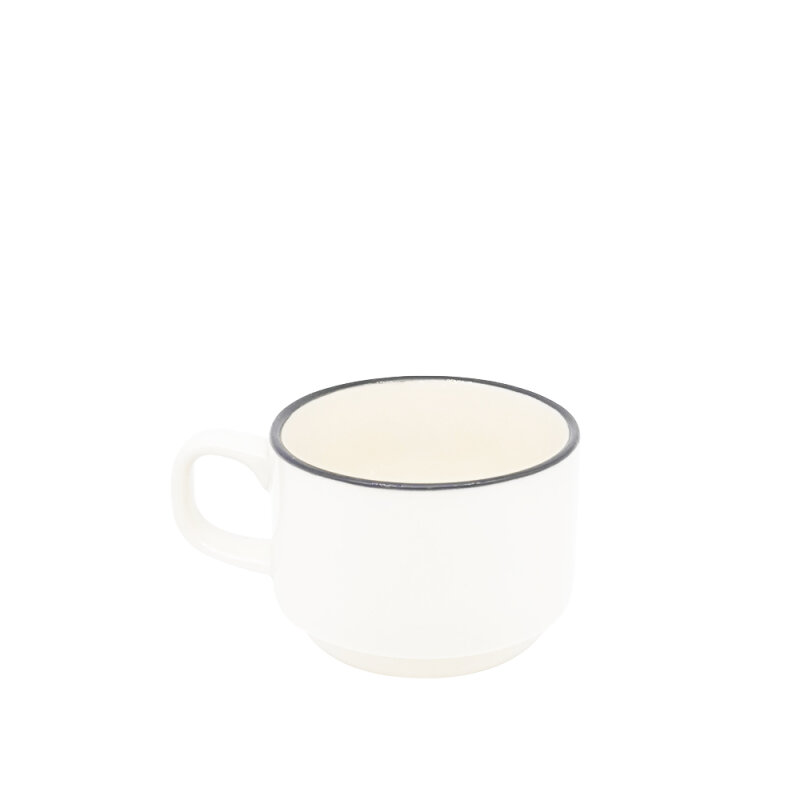 Zest Porcelain Flat Kahve Fincanı 90Cc -Riva Siyah - 1