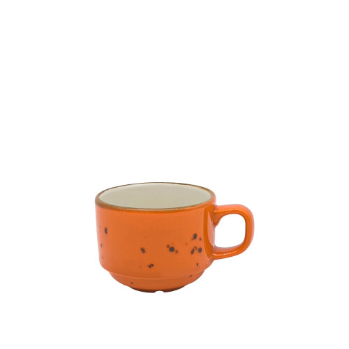 Zest Porcelain Flat Kahve Fincanı 90Cc -Paris Turuncu - ZEST PORCELAIN