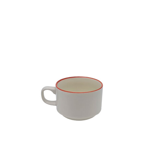 Tulu Porselen Flat Nescafe Fincan – File 36 Kırmızı FLT01NFF36 - TULU PORSELEN