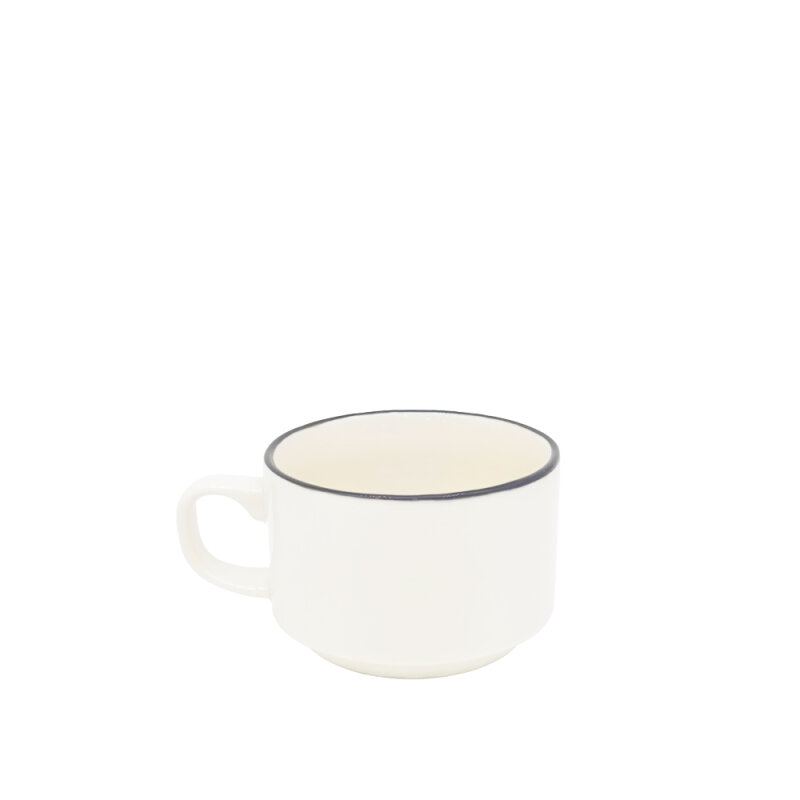 Zest Porcelain Flat Nescafe Fincanı 230Cc-Riva Siyah - 1