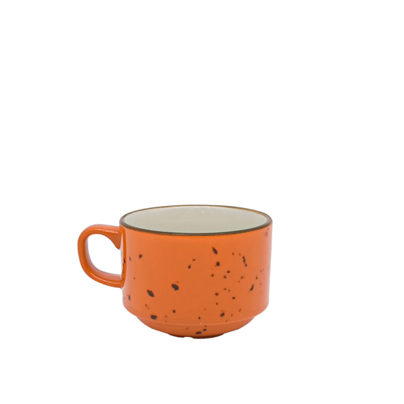 Zest Porcelain Flat Nescafe Fincanı 230Cc-Paris Turuncu - 1