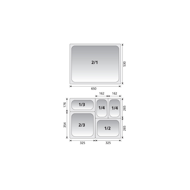 Kayalar Çelik Gnp 1/3 200 Delikli Gastronom Küvet32,5X17,5 Cm 7,8 Ltr - 2