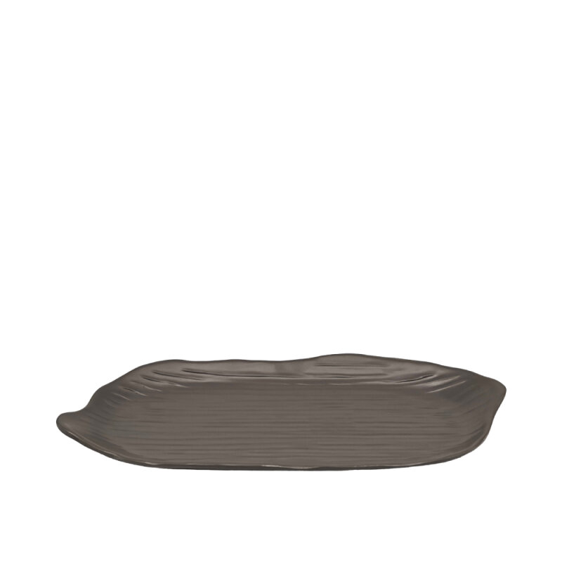 Gri Melamin Dalgalı Tabak 34X14X3Cm - 1