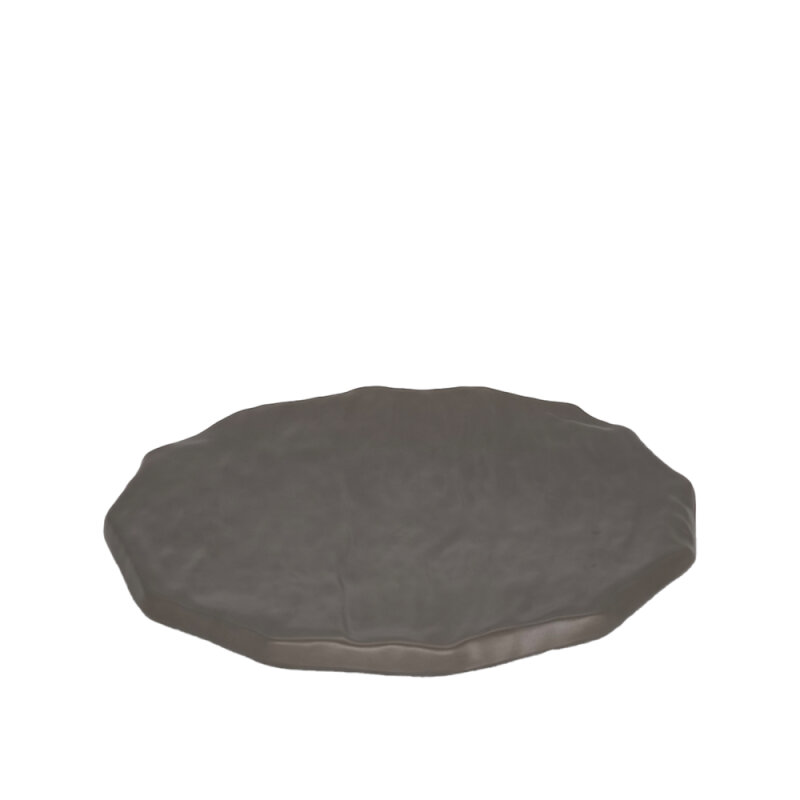 Gri Melamin Yuvarlak Slate Tabak 33Cm - 1