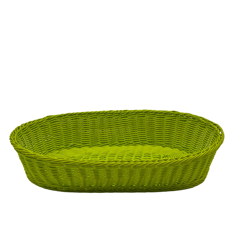 Plastik Hasır Elips Sepet 55X40X11 cm Açık Yeşil - 1