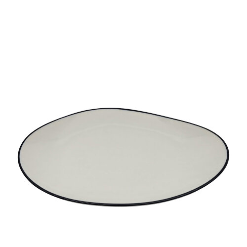 Zest Porcelain Kayık Sunum Tabak 35Cm-Riva Siyah - ZEST PORCELAIN