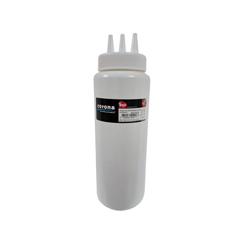 Bora Plastik Ketçap & Mayonez Şişe 3 Delikli 950 Ml Beyaz - 1