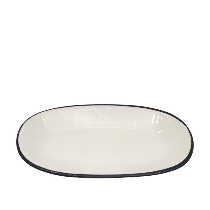 Zest Porcelain Klasik Kayık 24 Cmx14 Cm-Riva Siyah - 1