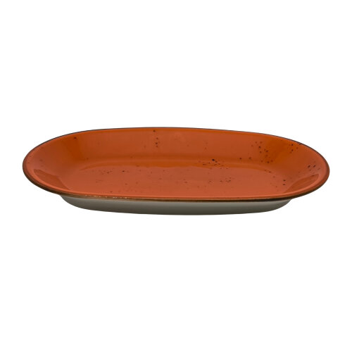 Zest Porcelain Klasik Kayık 26Cm X 14,5Cm -Paris Turuncu - ZEST PORCELAIN