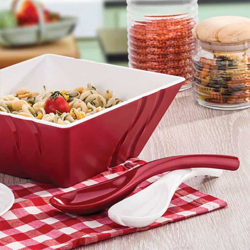 Külsan Gastro Boutique Luxor 24X24 cm Kase Kırmızı+Beyaz 23024.CWR - 4