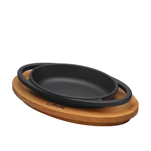 Lava Fajita Mini Oval 15X10 Tava Ahşap Altlı Lv - LAVA