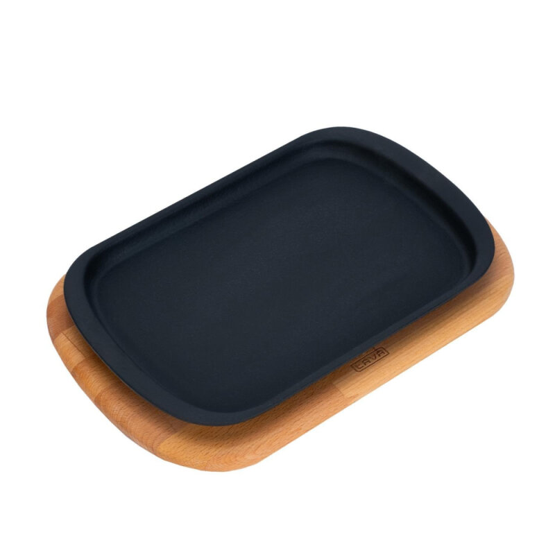 Lava Servis Tabağı 32X20 Cm Ahşap Altlıklı - 1