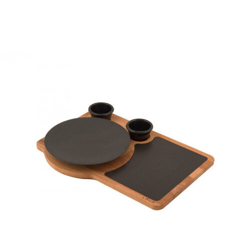 Lava Yuvarlak Tabak 21 Cm Ahşap Stand Pors. - LAVA
