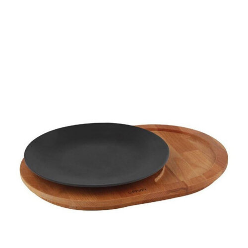 Lava Yuvarlak Tabak 21 cm Ahşap Stand - LAVA