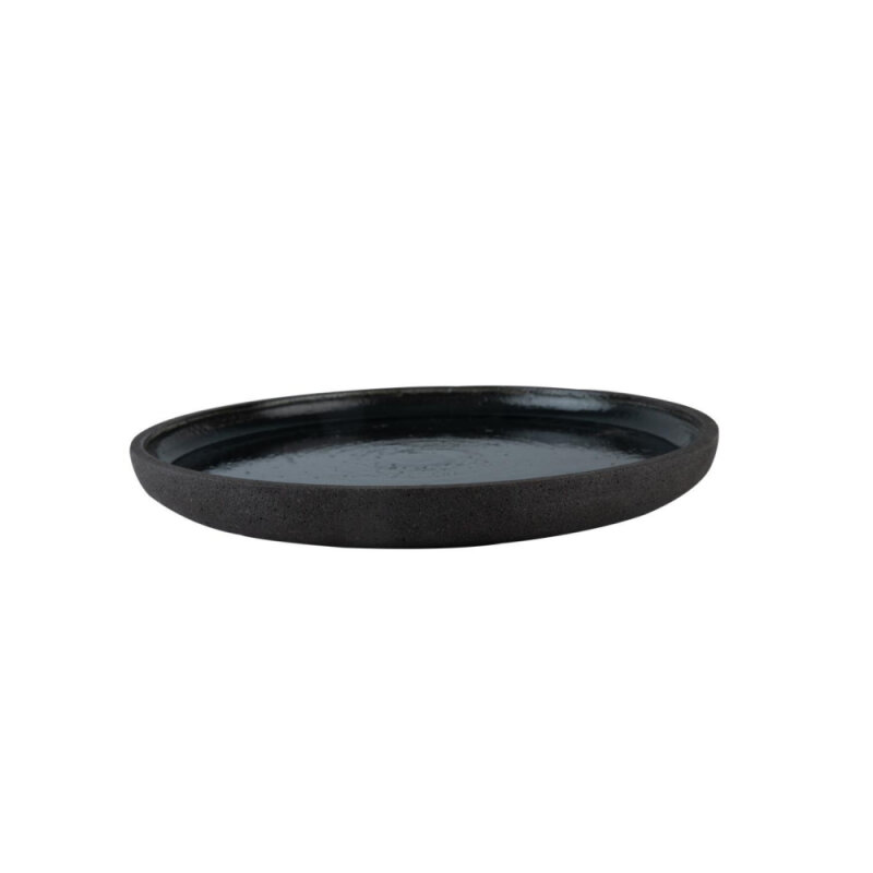 Matgusto Fuego Yuvarlak Tabak Parlak Siyah Ç:25 cm.H:3 cm. FUEGO253 - 2