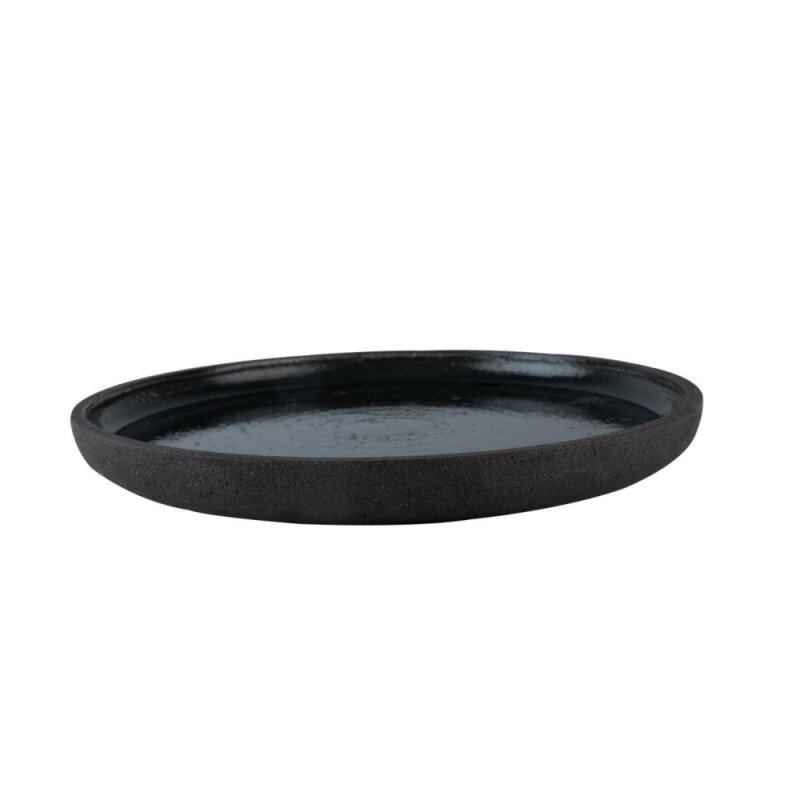 Matgusto Fuego Yuvarlak Tabak Parlak Siyah Ç:30 cm.H:3 cm. FUEGO303 - 2